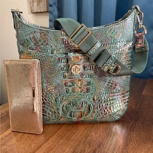 Brahmin NWT Leia-Soulful Crossbody & Gold Wallet Set**Radiant Metallic Set**
